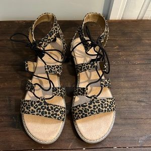Old Navy Leopard Print GladiatorSandals